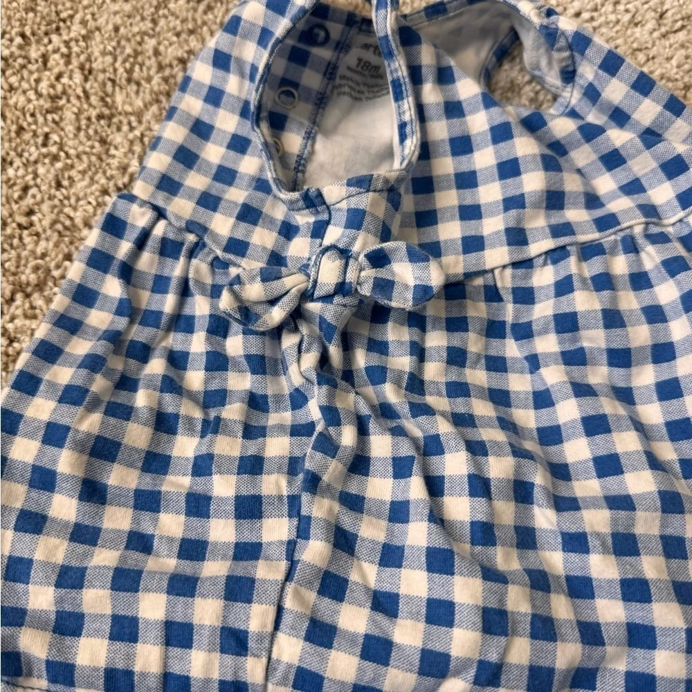 Carter’s Baby Girl Blue Gingham Dress & Bloomer Set baby outfit- Size 18 Months